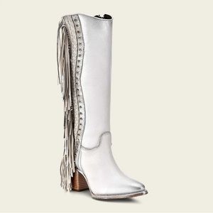 Silver Fringe Heeled Boots
